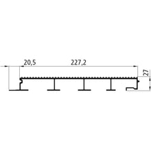 Aluminium floor profile 27 mm, corrugated, press-finished