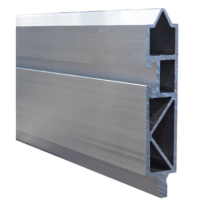 Aluminium 25 mm pallet stop bar, 100 mm, w/ airlines, w/out mil