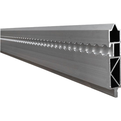 Aluminum 25 mm pallet stop bar, 100 mm, w/ airlines, w/ milling