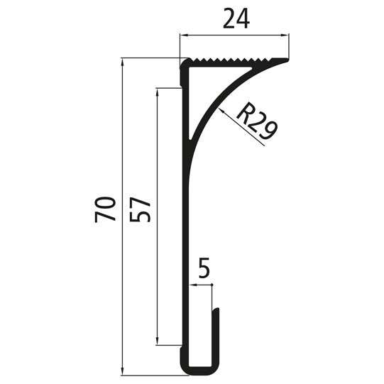 Aluminium reflector strip, anodised