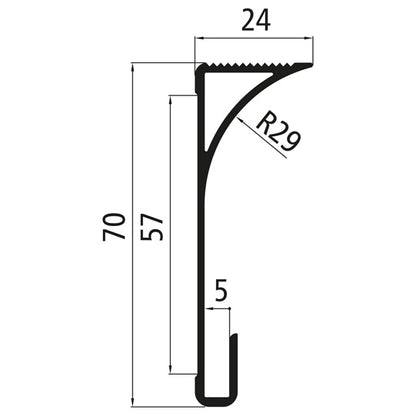 Aluminium reflector strip, anodised