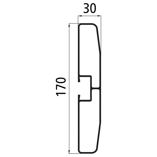 Aluminium longitudinal profile f. side impact protection PWP, a