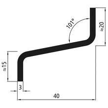 Alumiininen tippalista, 20x40x15x3 anodisoitu, pituus 2450 mm