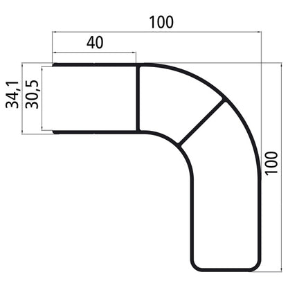 Aluminium edging f. side collision protection, anodised