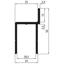 Aluminium 20 mm edging w/ cranked flag, anodised