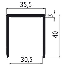 Aluminium 30 mm U-edging, anodised