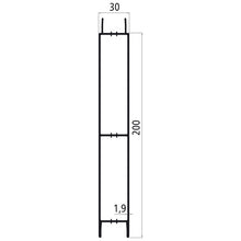 Aluminium 30 mm plug, 200 mm middle section, anodized