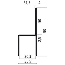 Aluminium 30 mm surround w. flag, anodized