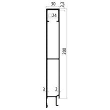 Aluminium 30 mm SL, 200 mm upper part, anodised