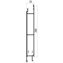 Aluminium 30 mm SL, 200 mm centre section, anodised