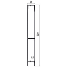 Aluminium 25 mm plug, 200 mm upper part, anodised