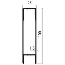 Aluminium 25 mm plug, 100 mm upper part, anodised