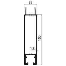 Aluminium 25 mm plug, 100 mm lower part, anodised