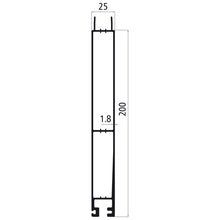Aluminium 25 mm plug, 200 mm lower part, anodised