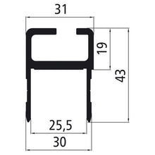25 mm aluminium edging f. K4 stanchions, anodised