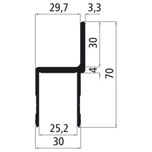 Aluminium 25 mm edging w/ cranked flag, anodised