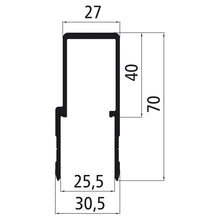25 mm ihålig kammarram i aluminium, anodiserad