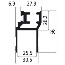 25 mm aluminiumkantlist för K20-stolpar, anodiserad