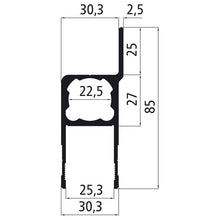 Aluminium 25 mm edging f. espagnolette lock, anodised