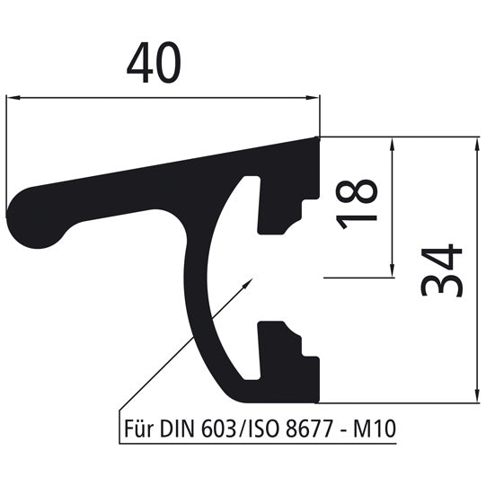 Aluminium impact protection, f. M10 screws, anodised