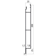 Alumiini 25 mm SL 200 mm alaosa anodisoidulla sisäpuolisella pysäyttimellä