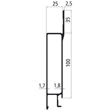 Aluminium 25 mm SL, 100 mm upper part with stop, anodized