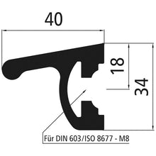 Aluminium impact protection, f. M8 screws, anodised