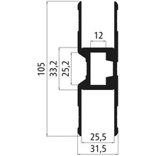 Alumiininen 25 mm:n H-reunalista, tasakylkinen, anodisoitu