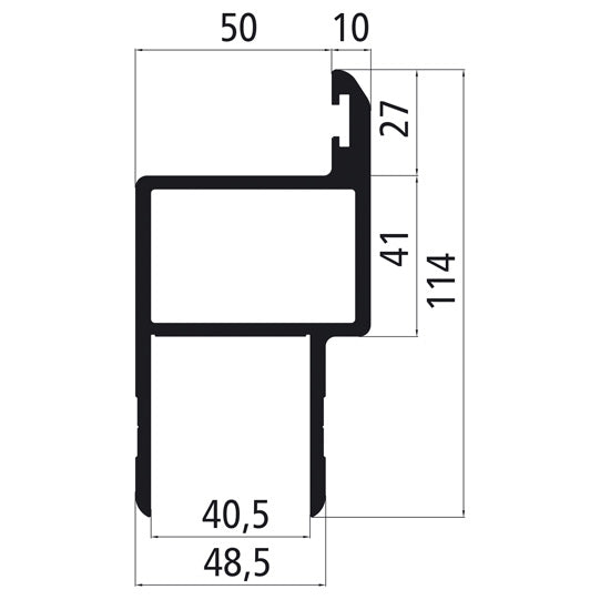 40 mm aluminium surround with stop, anodized