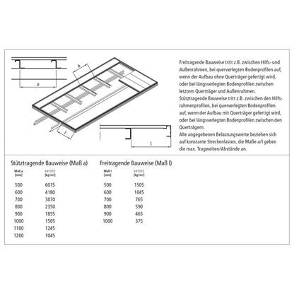 Aluminium floor profile 200mm, smooth, 30mm thick, anodized