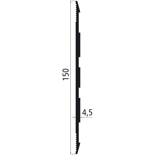 Aluminium plinth protection profile 150mm, anodised