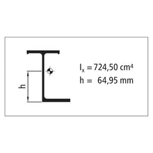 Aluminium subframe profile 130mm, anodised