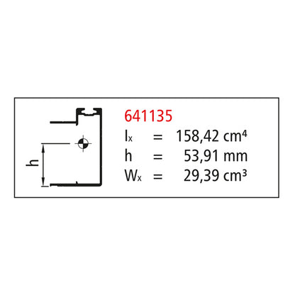 Aluminium floor frame 105.5mm, w. airline system, anodized