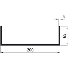 Aluminium U-profile 65x200x65x5mm, anodized