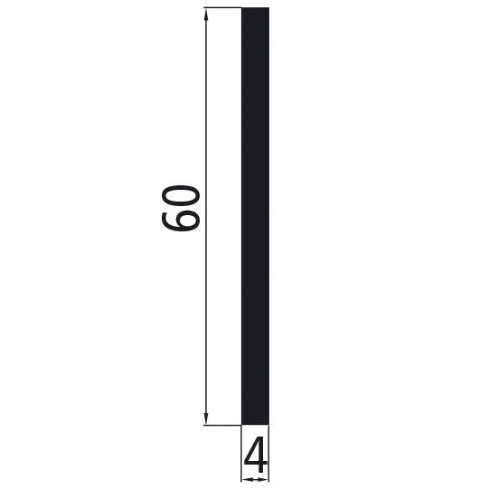 Aluminium flat material 60x4 mm, anodized