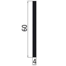 Aluminium flat material 60x4 mm, anodized