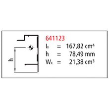 Aluminum floor frame 130mm, press-finished, special len. 6600mm