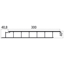 Aluminum floor profile 300mm, finely ribbed, 40mm thick, 2235mm