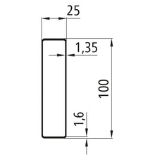 Aluminium 25 mm insertion slat, 100 mm, mill finish, 3500 mm fi