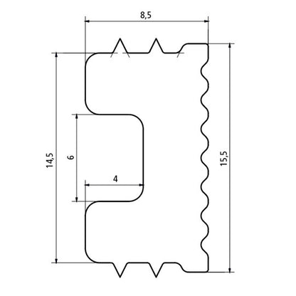 Täcklist för stämningsbelysning, polyeten, 3000 mm