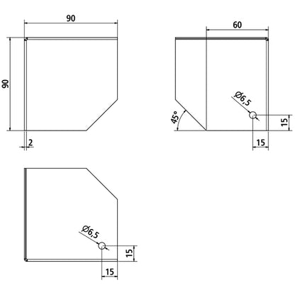 Case corner cover, SS