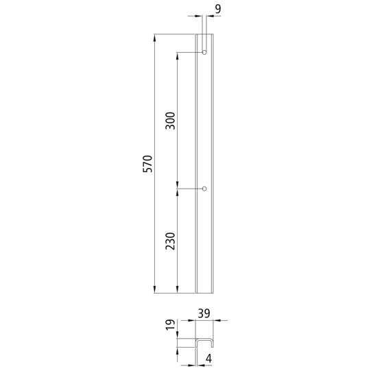 pillar for dropside attachment, S355J2G3, microZINQ® 5