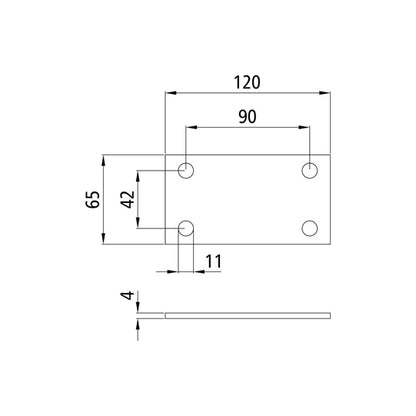 Counter plate for screw-on bracket, steel, KTL