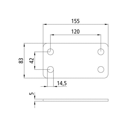 Motplatta för skruvfäste, stål, KTL