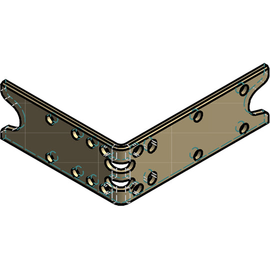 Corner connector, beveled base frame