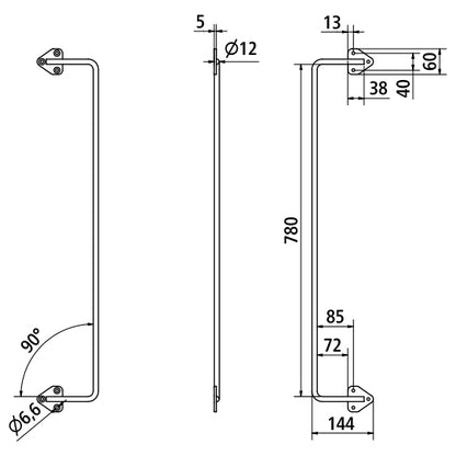 Personal grab rail, screwable, hot-dip galvanized