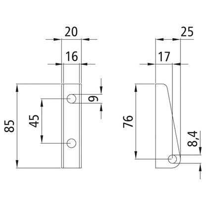 Bearing shoe/gas spring shoe, SS, dropside lifting aid 3.0 top