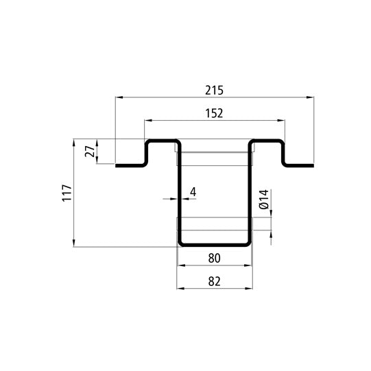 MultiFixx cross member SU-1, raw steel, welded version