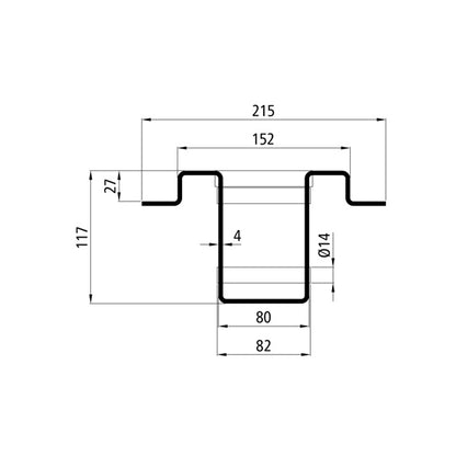 MultiFixx cross member SU-1, raw steel, welded version