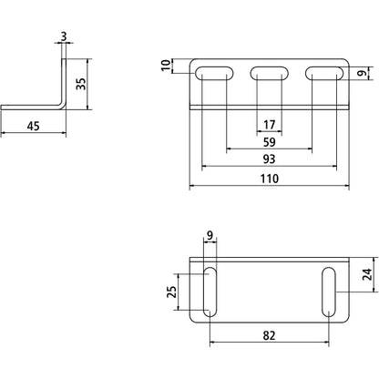 mnt brkt for mnt plate for dropside brakes, galv.